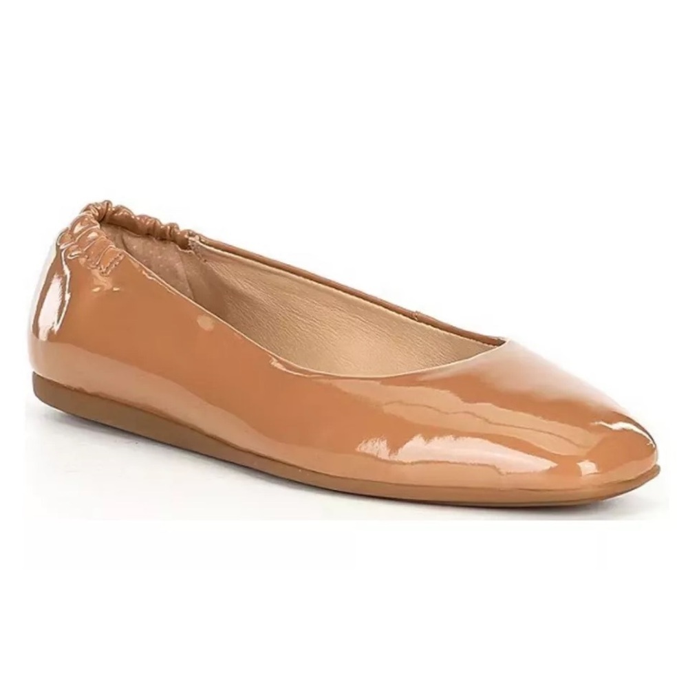 ANTONIO MELANI Patent Nude Tan Ballet Flats